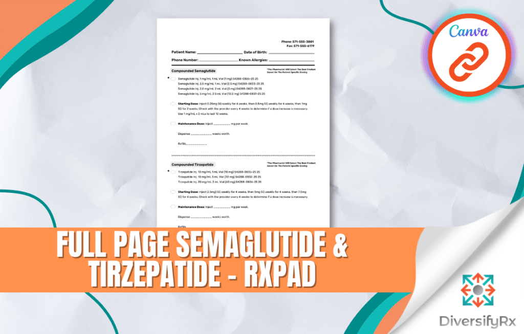 Full Page Semaglutide & Tirzepatide – RxPad image