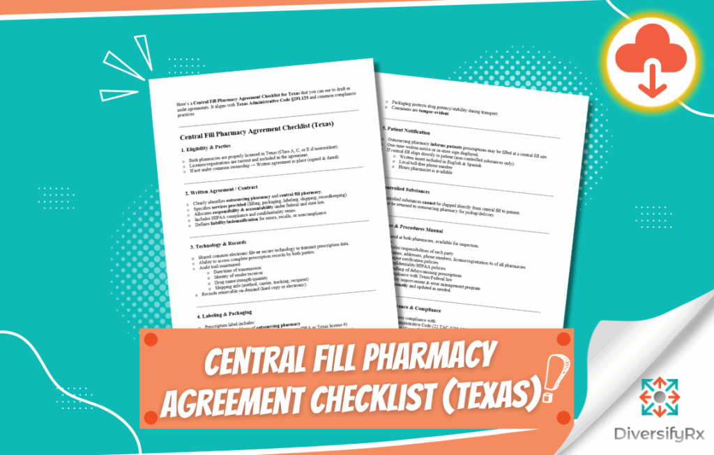 Central Fill Pharmacy Agreement Checklist (Texas)